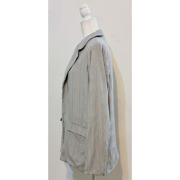Abercrombie & Fitch Size M Grey Plaid Boyfriend Blazer Jacket Office Minimalist - Picture 5 of 12